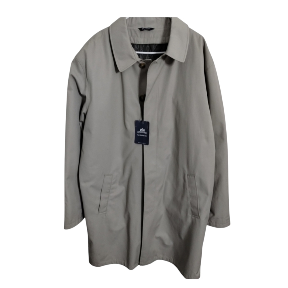 Stafford Men's Business Casual Corporate Trench Over Coat size L Gorpcore Church